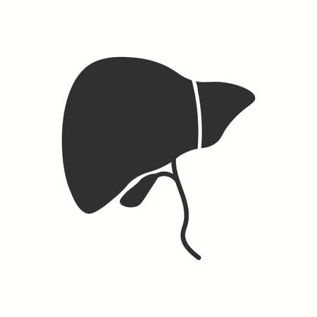 Human liver icon in black style isolated on white backgroundのイラスト素材