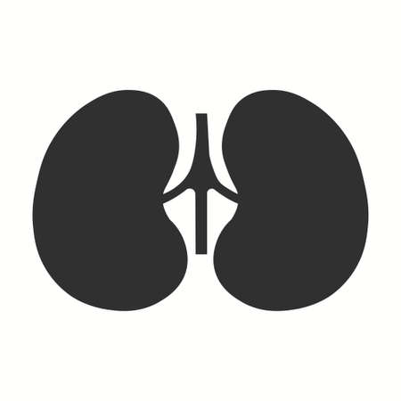 Human kidneys icon in black style isolated on white backgroundのイラスト素材
