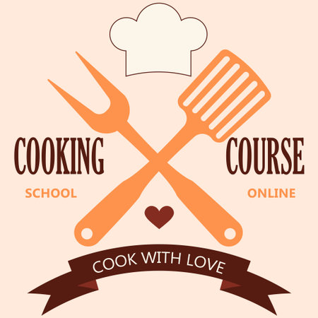 Logo for a culinary school. Graphic logo template for a cooking courseのイラスト素材