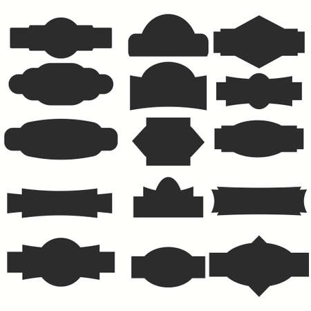 Set black monochrome frames, labels and stickersのイラスト素材