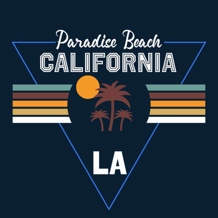 California beach, creative clothing, perfect for the design of t-shirts, shirts, hoodies, etc.のイラスト素材