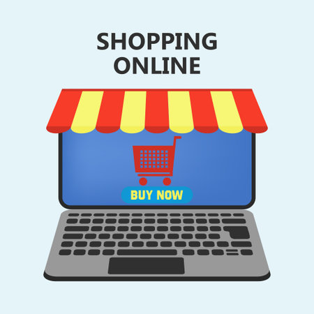 Shopping online design. E-commerce. Flat designのイラスト素材