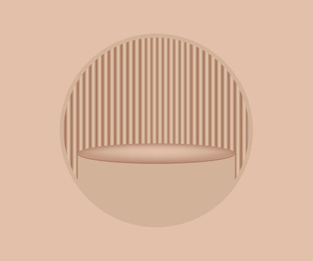 Modern brown cylinder pedestal podium. Abstract brown color minimal wall scene. cosmetic product display presentation. Vectorのイラスト素材