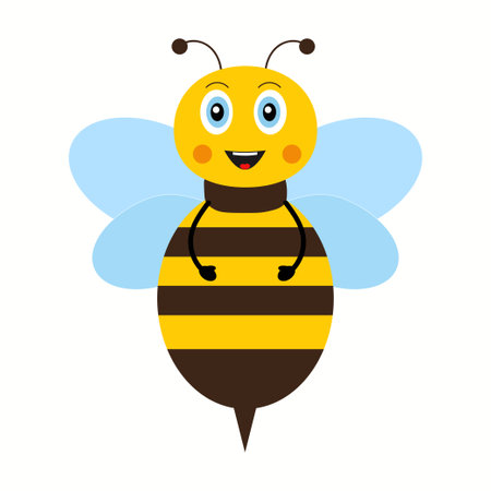 Honey Bee, Cartoon cute bee mascotのイラスト素材