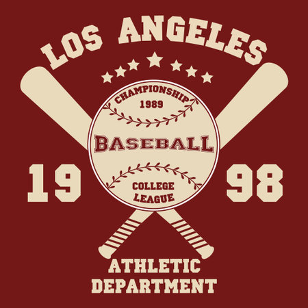 Los Angeles California sport typography t-shirt baseball champion college teamのイラスト素材