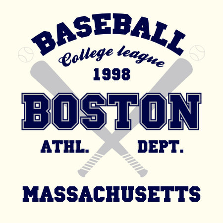Athletic team state of Boston, Massachusetts. Typography graphics for sportswear and apparelのイラスト素材