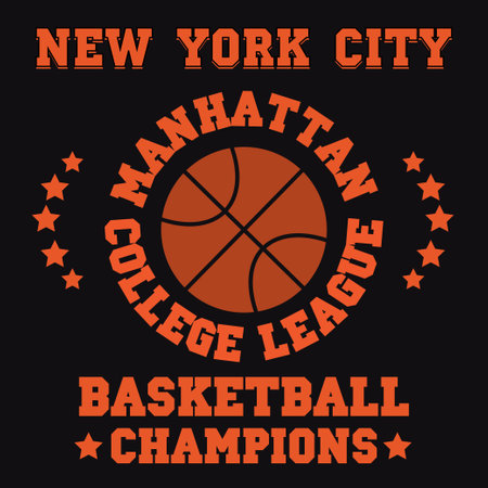 New York college style basketball t-shirt design. Sport apparel print. Vectorのイラスト素材