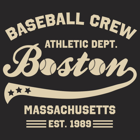 Boston. Sport Theme. Vintage Textured Design for T Shirt. Badge, Logo, Poster.のイラスト素材