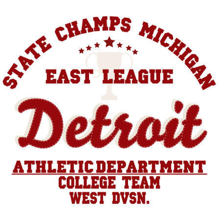 Detroit sport division, college league, legendary champions typography, t-shirt graphicsのイラスト素材