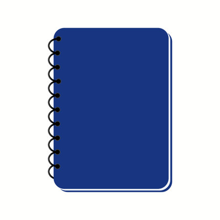 Closed notebook isolated on background. Flat style vectorのイラスト素材