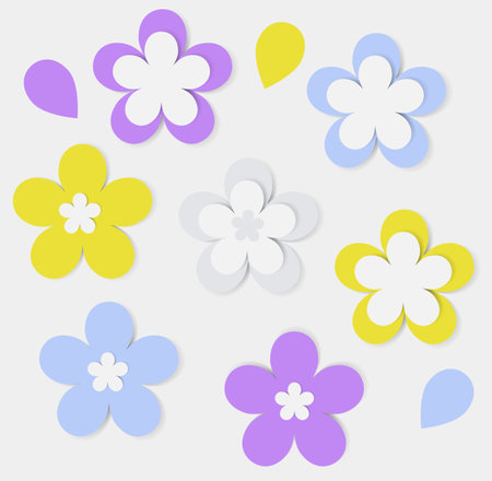 Paper cut effects floral pattern backgroundのイラスト素材