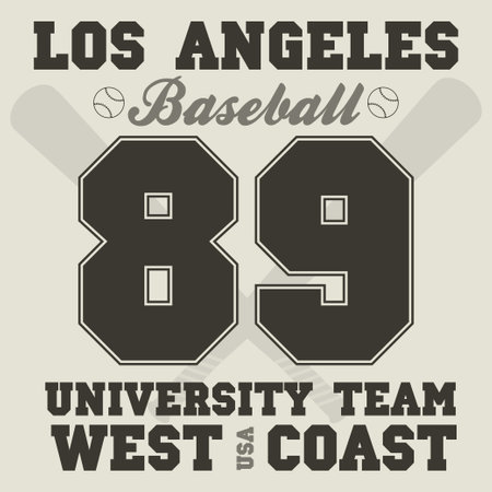 Los Angeles California sport typography t-shirt baseball champion college team Vectorのイラスト素材