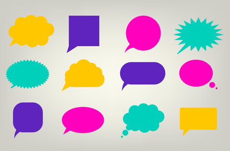 Collection Speech Bubbles, isolated on grey background. Vectorのイラスト素材