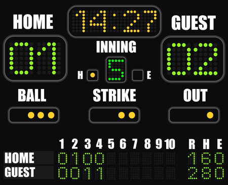 Baseball scoreboard Icon on black background - vectorのイラスト素材