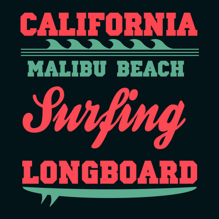 Surfing California T-shirt Printing Design Vectorのイラスト素材