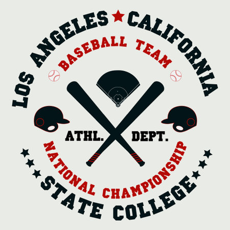Los Angeles Sport T-shirt Typography, baseball printのイラスト素材