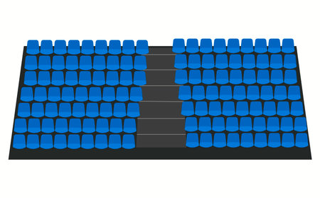 Grandstand stadium blue seat isolated on white background. Vectorのイラスト素材