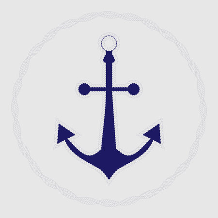 Anchor with round rope vectorのイラスト素材