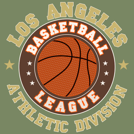 Basketball t-shirt design. College style tee shirt. Editable and printable design for t-shirts, mugs, graphic tee, sweatshirt, cases, etc.のイラスト素材