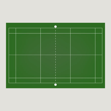Badminton field. Top view. Isolated on white backgroundのイラスト素材