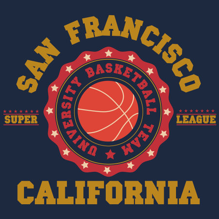 San Francisco t-shirt typography design, sport fashion emblem. Basketball team. Vectorのイラスト素材