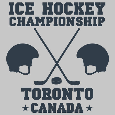 Hockey sport team Canada logotype. Hockey emblem, logotype template, t-shirt apparel design. Sport badge championship. Vectorのイラスト素材