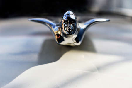 Classic American Car Cadillac Bonnet Badgeのeditorial素材