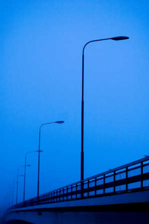 Misty streetlightsの写真素材