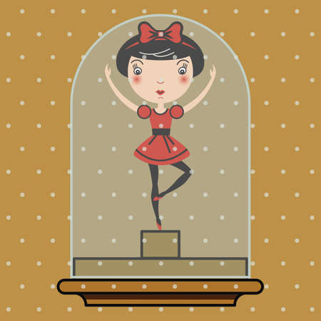 Snowglobe illustration with a ballerina insideのイラスト素材