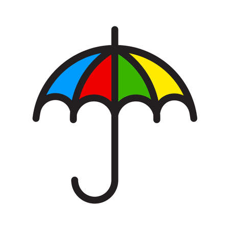 Color umbrella icon, isolated on white background のイラスト素材