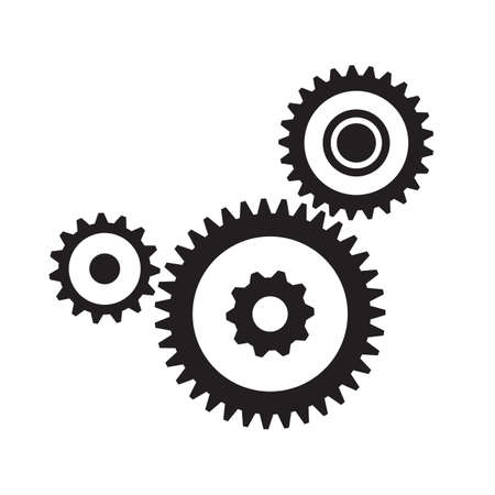 Set of three gears, isolated on white background のイラスト素材