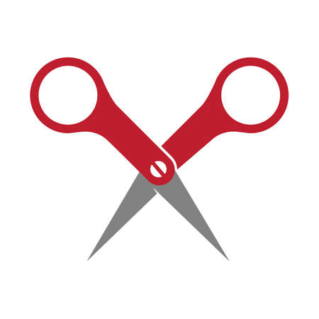 Simple scissors illustration, isolated on white background のイラスト素材