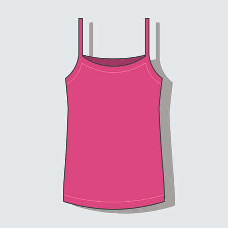 Illustration of a pink vest with shadow, isolated on light grey background.のイラスト素材