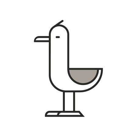 Seagull character, isolated on white background.のイラスト素材