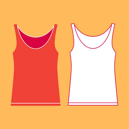 Illustration of two vests on color background.のイラスト素材