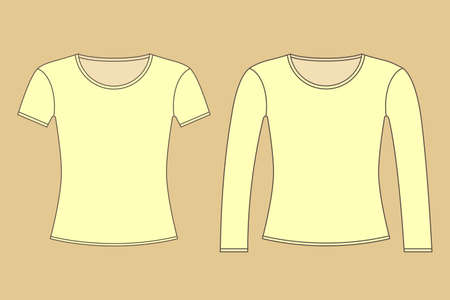 Two T-shirts with long and short sleeves vector illustrationのイラスト素材