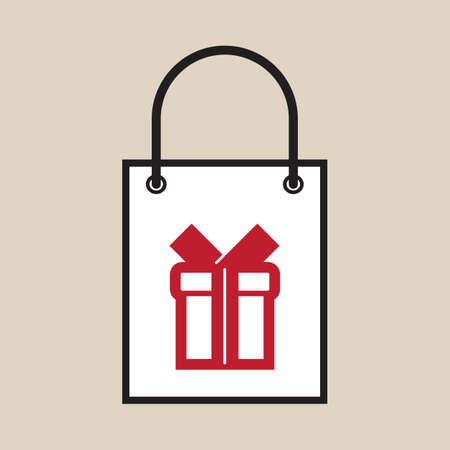 Illustration of a shopping bag with a gift symbolのイラスト素材