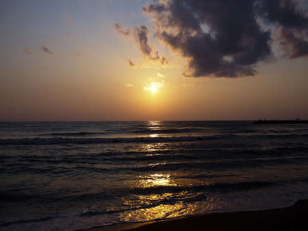 Mikuni sunset beachの写真素材