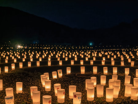 Scenery of Japanese festival lights