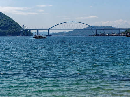 Beautiful coastal scenery on a sunny dayの写真素材