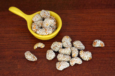 cashew with honey and sesame, dessertの写真素材