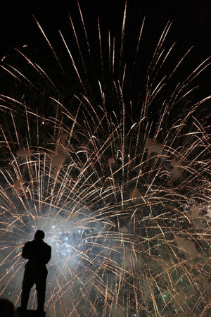 Fireworks against a night sky - celebration