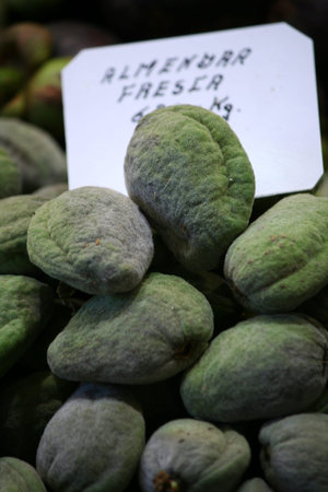 fresh almond at the local market