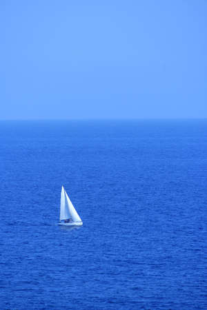 sailing boat yacht  heading to the seaの写真素材