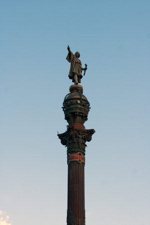 Christopher Columbus Statue in Barcelona, Spain