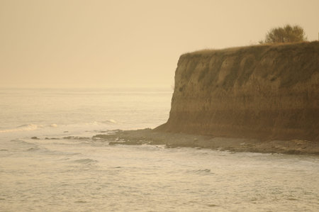Black Sea foggy shore の写真素材