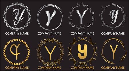 logo collections Y. Logo Design Template. Initials logo setのイラスト素材