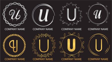 logo collections U. Logo Design Template. Initials logo setのイラスト素材