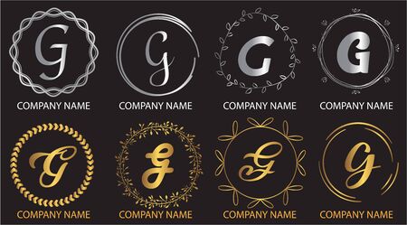 logo collections G. Logo Design Template. Initials logo setのイラスト素材