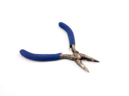 old plier on white backgroundの写真素材